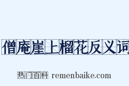 僧庵崖上榴花反义词是什么意思的图片